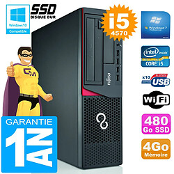 PC Fujitsu Esprimo E720 E85+ SFF Core I5-4570 4Go Disque 480Go SSD Wifi W7 - Occasion