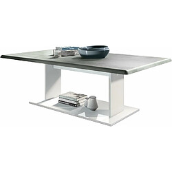 Mpc Table De Salon Table Basse En Blanc Avec Plateau De Dessus En Aspect Béton Oxyde 40 X 120 X 70