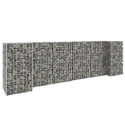 vidaXL Jardinière à gabion en H Fil d'acier 260x40x80 cm