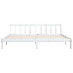 Avis vidaXL Cadre de lit sans matelas blanc bois massif 200x200 cm