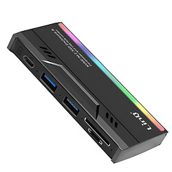 LinQ Hub USB avec Lecteur Disque Dur SSD + 2 USB + Lecteur carte TF / SD Noir