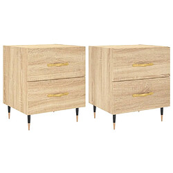 Maison Chic Lot de 2 Tables de chevet - Tables de Nuit chêne sonoma 40x35x47,5 cm