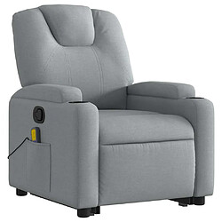 Avis vidaXL Fauteuil de massage inclinable Gris clair Tissu