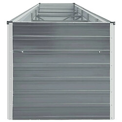 Avis vidaXL Lit surélevé de jardin Acier galvanisé 400x80x45 cm Gris