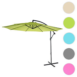 Mendler Parasol déporté semi-pro Acerra, protection contre le soleil, 3m inclinable ~ vert limon sans support