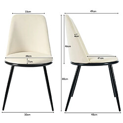 Avis ComfortXL Chaises De Salle À Manger En Velours Avec Dossier Rond, Lot De 2, Beige