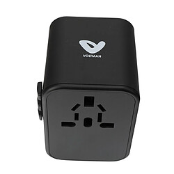 Avis Adaptateur prise voyage universel international - 5 ports USB inclus - noir - Voltman