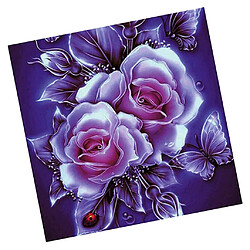 Avis diy fleur diamant broderie point de croix artisanat maison mur décor violet