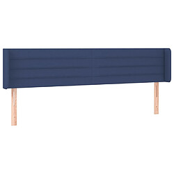 Maison Chic Tête de lit scandinave avec oreilles,meuble de chambre Bleu 163x16x78/88 cm Tissu -MN44155