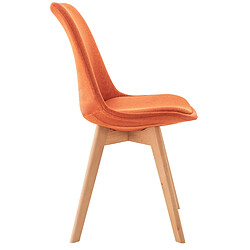 Avis Decoshop26 Lot de 4 chaises de salle à manger cuisine bureau style scandinave en tissu orange pieds en bois 10_0000366