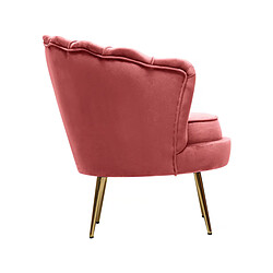 Habitat Et Jardin Fauteuil velours Floria - 70 x 73 x 76 cm - Rose pas cher