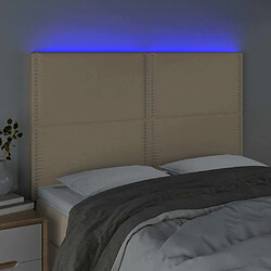 Avis Maison Chic Tête de lit moderne à LED lumineuse pour chambre - Décoration de lit Crème 144x5x118/128 cm Tissu -MN46251