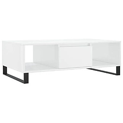 vidaXL Table basse blanc brillant 104x60x35 cm bois d'ingénierie