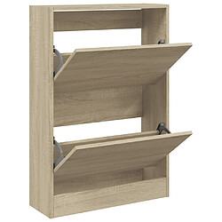 Maison Chic Armoire à chaussures | Meuble de rangement à chaussures Meuble d'Entrée chêne sonoma 60x21x87,5 cm bois ingénierie -MN75942