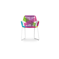 ICONIK INTERIOR Chaise d'extérieur avec accoudoirs - Chaise de jardin - Multicolore - Frony Multicolore pas cher