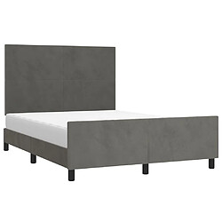 Avis Maison Chic Lit adulte - Cadre Structure de lit avec tête de lit Contemporain Gris foncé 140x200 cm Velours -MN83273