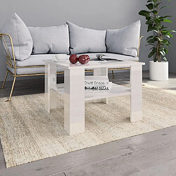 Maison Chic Table basse,Table Console Table d'appoint, Table pour salon Blanc brillant 60 x 60 x 42 cm Aggloméré -MN25000