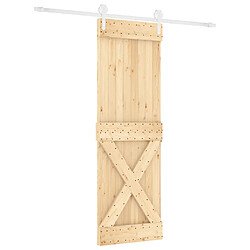 vidaXL Porte coulissante et kit de quincaillerie 80x210 cm pin massif