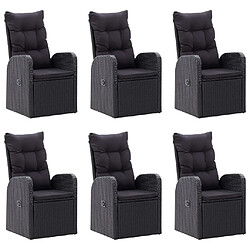 Acheter vidaXL Ensemble à manger de jardin 7 pcs Noir