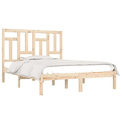 Avis Maison Chic Lit adulte - Lit simple Cadre de lit,Structure du lit Contemporain bois massif 120x190 cm petit double -MN30235