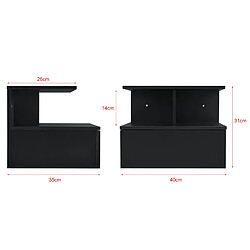 Avis Helloshop26 Tables de chevet armoire murale avec tiroir rangement 40 cm noir 03_0000829