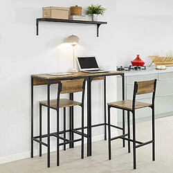 SoBuy OGT42-F Ensemble 2 Tables Hautes et 2 Chaises de Bar (4 pièces en total), Ensemble Tables et Chaises de Salle à Manger