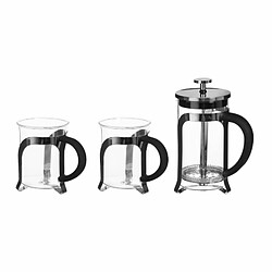 Coffret Cafetière & 2 Tasses Café 60cl Noir