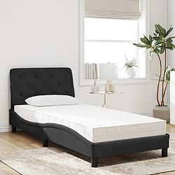 Avis Vidaxl Lit avec matelas noir 90x190 cm velours