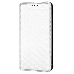 Etui en PU motif à losanges, absorption magnétique avec support, argent pour votre OnePlus Nord CE 2 5G