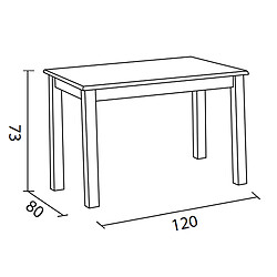 Avis Pegane Table à manger rectangulaire en pin massif coloris Miel - Longueur 120 x Profondeur 80 x Hauteur 73 cm