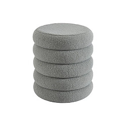 Vente-Unique Pouf en tissu bouclette gris ECAMBI