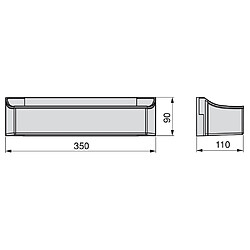 Emuca Jeu de bacs auxiliares à fixation sur porte d'armoire, 350 mm, Plastique,