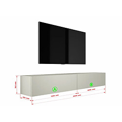 Avis 3XELIVING Meuble TV suspendu, D: l : 2 X 100 cm, H : 34 cm, P : 32 cm, CACHEMIRE