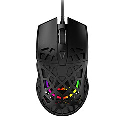 Universal Souris gaming légère, symétrique, ergonomique, rétroéclairée RVB, 6 vitesses, 6200 ppp | Mouse (noire)