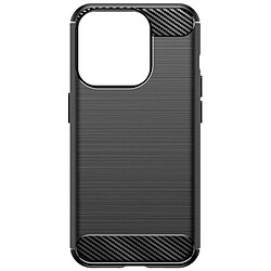 Avizar Coque pour iPhone 15 Pro Max Silicone Flexible Effet Carbone Antichoc Noir