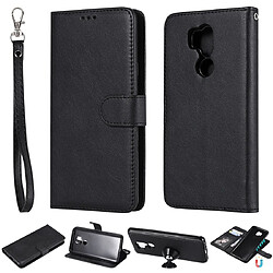 Wewoo Housse Coque Pour LG G7 ThinQ Solid Color Horizontal Flip de protection avec support et fentes cartes et portefeuille et cadre photo et lanière noir