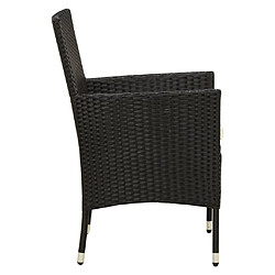 Acheter Maison Chic Lot de 2 Chaises de jardin,Fauteuil d'extérieur avec coussins Résine tressée Noir -MN52422