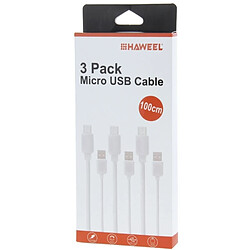 Avis Wewoo Câble pour Samsung, Huawei, Xiaomi, LG, HTC et autres Smartphones 3 PCS 1 m haute vitesse Micro USB vers USB Data Sync de recharge Kits,