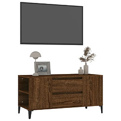 Acheter Maison Chic Meuble TV scandinave - Banc TV pour salon Chêne marron 102x44,5x50 cm Bois d'ingénierie -MN16212