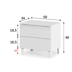 Avis Dansmamaison Table de chevet 2 tiroirs Blanc - CHORA