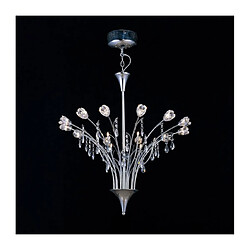 Luminaire Center Suspension Bouquet 18 Ampoules chrome poli/cristal