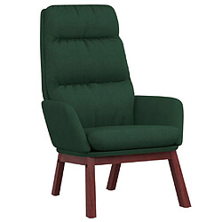 Maison Chic Chaise de relaxation | Fauteuil relax Vert foncé Tissu -GKD39577