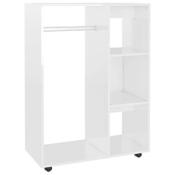 vidaXL Garde-robe Blanc brillant 80x40x110 cm Bois d’ingénierie