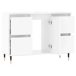 Acheter Maison Chic Armoire de salle de bain,Meuble de rangement,Meuble haut blanc brillant 80x33x60 cm -GKD663956