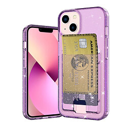 Coque en TPU anti-rayures, paillettes Violet transparent pour votre iPhone 13 6.1 pouces