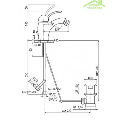 Rav Mitigeur bidet LABE avec siphon