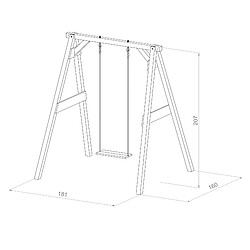 Acheter AXI Portique en Bois FSC BLANC / Marron avec Balançoire Enfant | Balançoire pour l'extérieur / le jardin