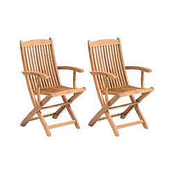 Beliani Chaise de jardin MAUI Bois Bois clair