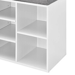 Avis Helloshop26 Meuble à chaussures armoire rangement MDF polyester 103 cm blanc gris 03_0002846