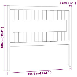 vidaXL Tête de lit blanc 105,5x4x100 cm bois massif de pin pas cher